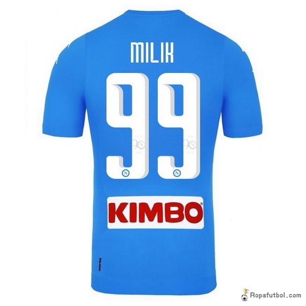 Camiseta Napoli Replica Primera Ropa Milik 2016/17 Azul